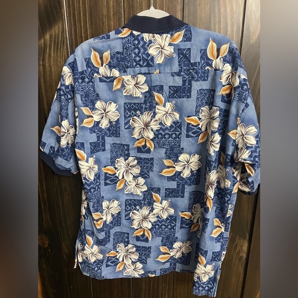 Vintage Paradise Hibiscus PulloverGenuine Hawaiian Shirt-Forever Hawaii Size: Lg - Picture 7 of 9